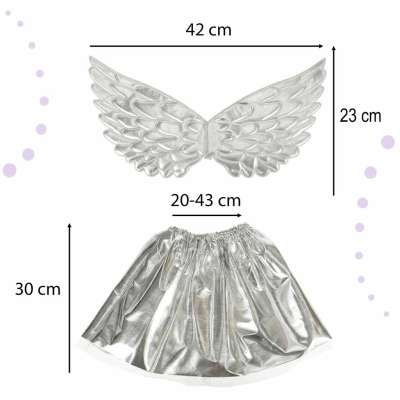 Unicorn costume skirt headband wings silver