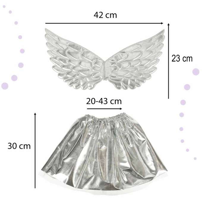 Unicorn costume skirt headband wings silver