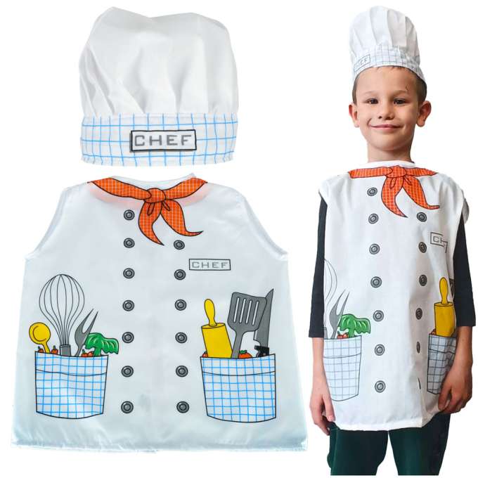 Carnival costume cook baker 3-8 years old