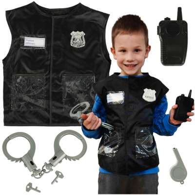 Carnival costume disguise policeman set 3-8 years old