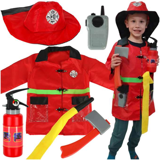 Firefighter walkie-talkie carnival costume 3-8 years old