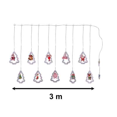 LED Christmas tree picture curtain lights 3m 10 USB bulbs