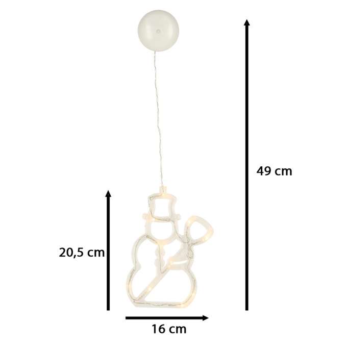 LED window light hanging Christmas decoration snowman 49cm 10 LED
