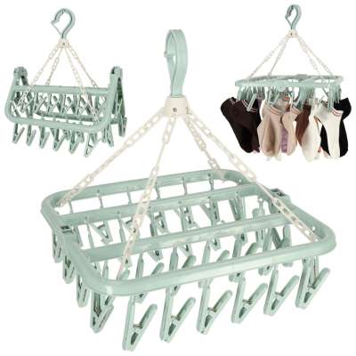 Linen laundry hanger 32 calmer blue