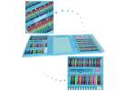 Paint art set in a suitcase 208 items crayons pastels markers markers pens paints ruler blue 4