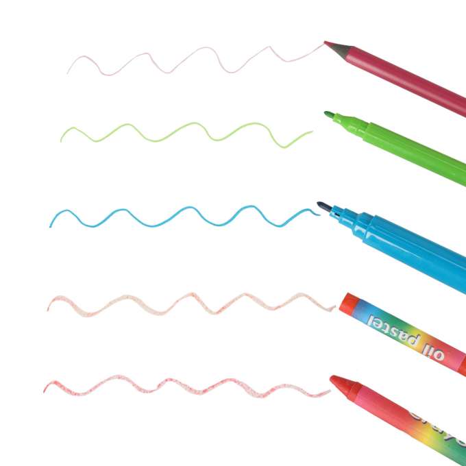Paint art set in a suitcase 208 items crayons pastels markers markers pens paints ruler blue