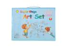 Paint art set in a suitcase 208 items crayons pastels markers markers pens paints ruler blue 9