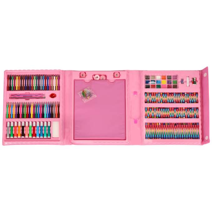 Painting art set in suitcase 208 pieces pink