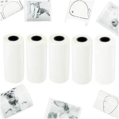 Self-adhesive paper rolls for mini thermal printer 5.7cmx4.5m 5pcs