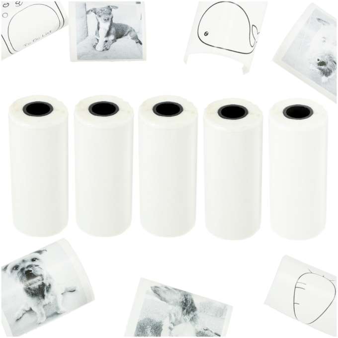 Self-adhesive paper rolls for mini thermal printer 5.7cmx4.5m 5pcs