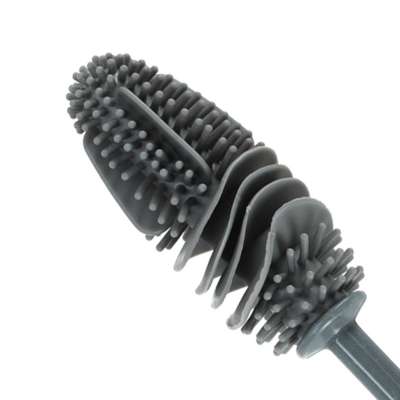 Silicone bottle cleaning brush grey