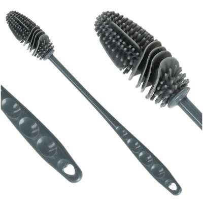 Silicone bottle cleaning brush grey