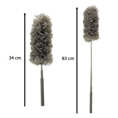 Telescopic broom dusting brush grey