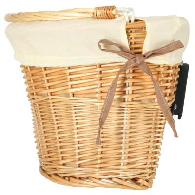 Wicker basket for bicycle front basket braided insert white