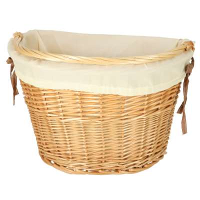 Wicker basket for bicycle front basket braided insert white