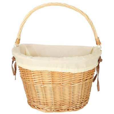Wicker basket for bicycle front basket braided insert white