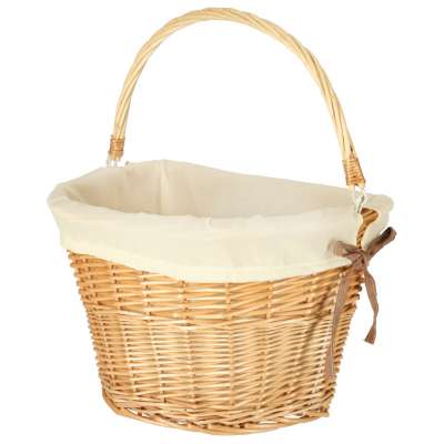 Wicker basket for bicycle front basket braided insert white