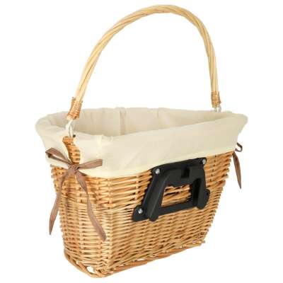 Wicker basket for bicycle front basket braided insert white