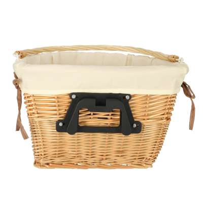 Wicker basket for bicycle front basket braided insert white