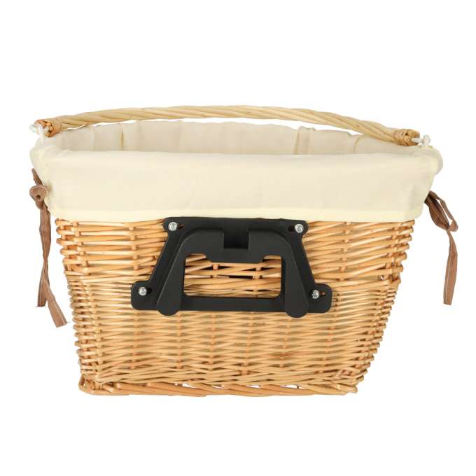 Wicker basket for bicycle front basket braided insert white