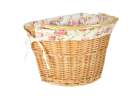 Wicker basket for bicycle front basket woven flower insert 3
