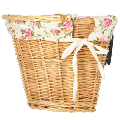 Wicker basket for bicycle front basket woven flower insert