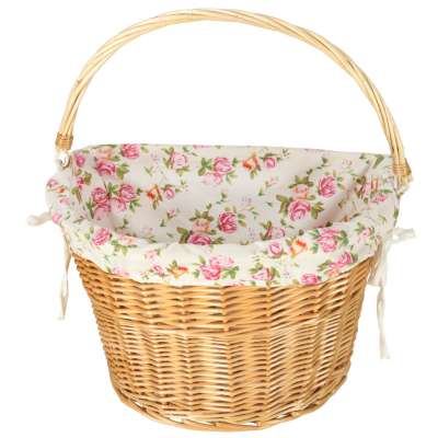 Wicker basket for bicycle front basket woven flower insert