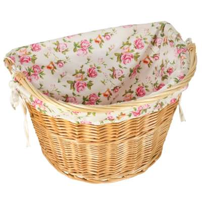Wicker basket for bicycle front basket woven flower insert