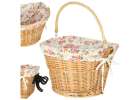 Wicker bicycle basket RALLEX front basket, woven insert, click, flowers 2