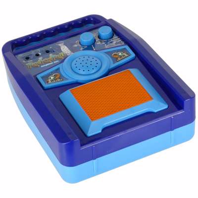 Electric rock guitar with microphone speaker for children blue