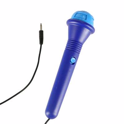 Electric rock guitar with microphone speaker for children blue