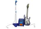 Electric rock guitar with microphone speaker for children blue 11