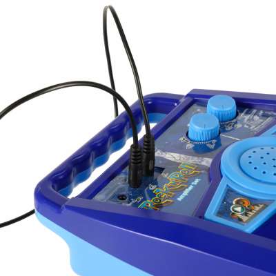 Gitara elektryczna rockowa z głośnikiem mikrofonem dla dzieci niebieska
