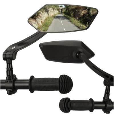 Handlebar adjustable 360 longitudinal bicycle rear view mirror