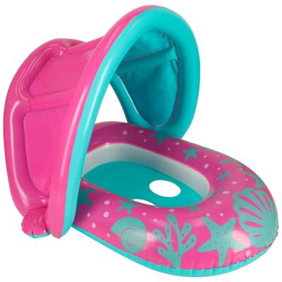 BESTWAY 34091 Materac dmuchany pontonik z daszkiem różowy 1-2lata 18kg