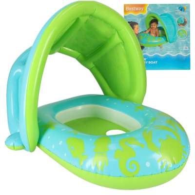 BESTWAY 34091 Materac dmuchany pontonik z daszkiem zielony 1-2lata 18kg