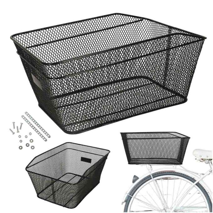 Bike basket RALLEX for rack, rear metal basket, 25kg