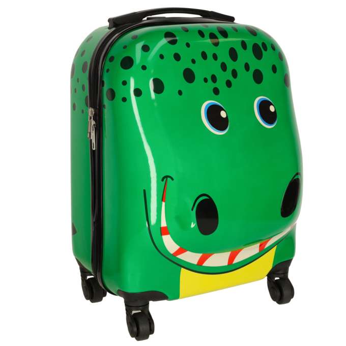Children's travel suitcase on wheels hand luggage crocodile