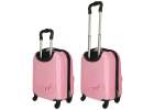 Children's travel suitcase on wheels hand luggage pink cat 4
