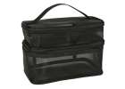 Cosmetic travel organizer folding piled organizer for storing cosmetics accessories black 2