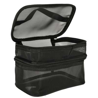 Cosmetic travel organizer folding piled organizer for storing cosmetics accessories black