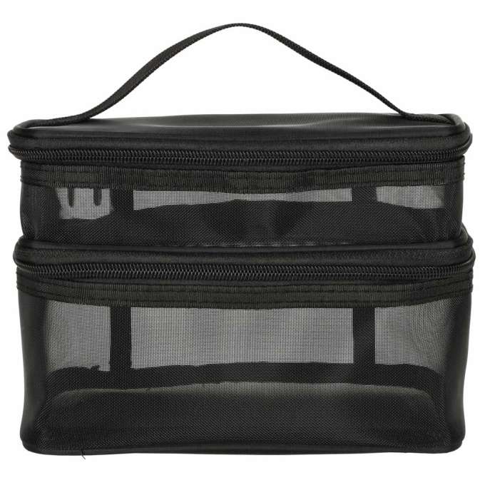 Cosmetic travel organizer folding piled organizer for storing cosmetics accessories black