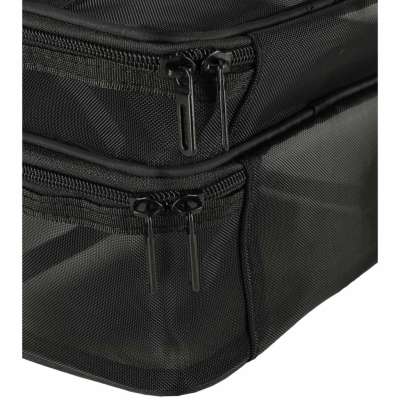 Cosmetic travel organizer folding piled organizer for storing cosmetics accessories black