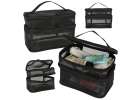 Cosmetic travel organizer folding piled organizer for storing cosmetics accessories black 1