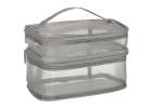 Cosmetic travel organizer folding piled organizer for storing cosmetics accessories gray 2