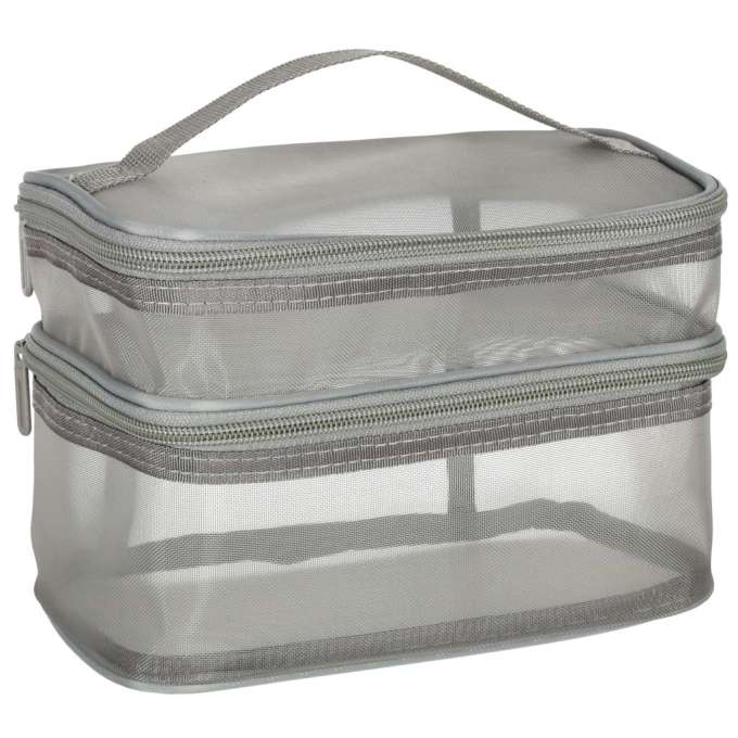 Cosmetic travel organizer folding piled organizer for storing cosmetics accessories gray