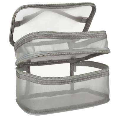 Cosmetic travel organizer folding piled organizer for storing cosmetics accessories gray