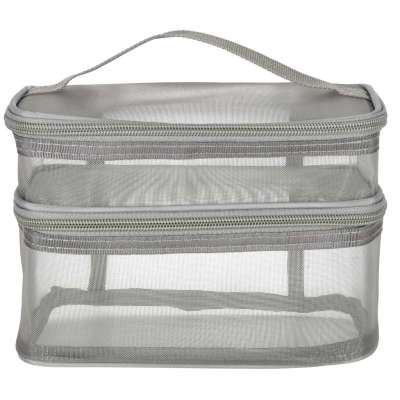 Cosmetic travel organizer folding piled organizer for storing cosmetics accessories gray