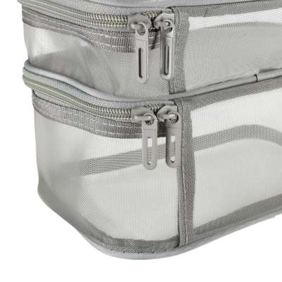 Cosmetic travel organizer folding piled organizer for storing cosmetics accessories gray