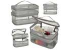 Cosmetic travel organizer folding piled organizer for storing cosmetics accessories gray 1